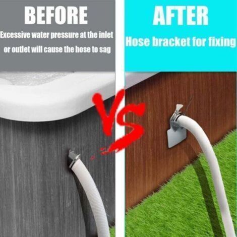 2 supporti per tubo da piscina, per tubi da 30 mm a 38 mm, compatibili con piscine Intex e Bestway (grigio) (1/3)