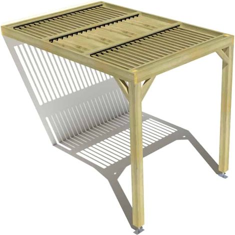 Pergola bois • 2m x 3m • adossée • sens largeur • lames orientables bioclimatiques incluses • livraison comprise (1/3)