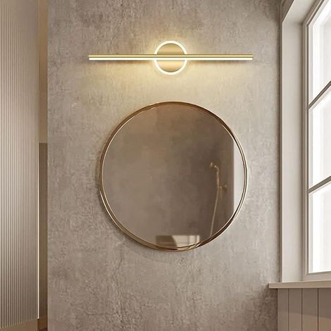 Lampes frontales à miroir LED, lumière de vanité de salle de bain moderne, lumières de miroir de maquillage de salle de bain, luminaire d'applique murale de coiffeuse de bain en métal doré, bl (1/5)