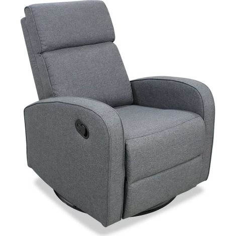 Sillón relax manual Confor tapizado gris oscuro, 74cm(Ancho) 95cm (Fondo) 101cm(Alto) (1/2)