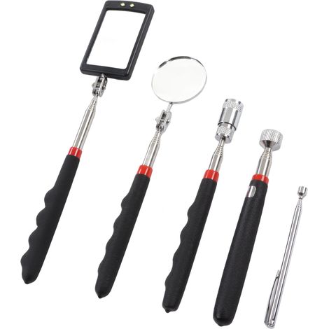 5-teiliges magnetisches Hebewerkzeug-Set (10 lb, 8 lb, 1,5 lb), Hebestange, 360°-Teleskopspiegel mit LED-Lampe (1/5)