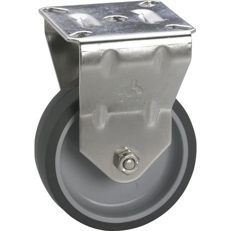 Bockrolle TPE Kunststoffrad ø 75mm Industrierolle Tragkraft 50kg Stahl verzinkt (1/2)