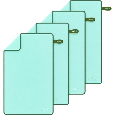 Asciugamano in microfibra verde 200x90 cm, confezione da 4 (1/5)