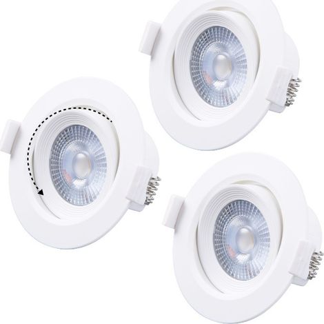 Spot encastrable 90mm 5W 4000K – Pack de 3 – Éclairage LED pour plafond et mur – SKU 763618 – Miidex Lighting