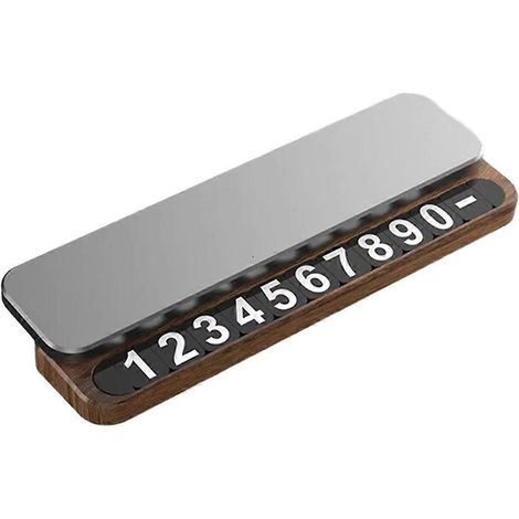 Universelles temporäres Parkschild mit versteckter Telefonnummer, aus Metall und Walnussholz, Auto-Styling-Zubehör B (1/5)