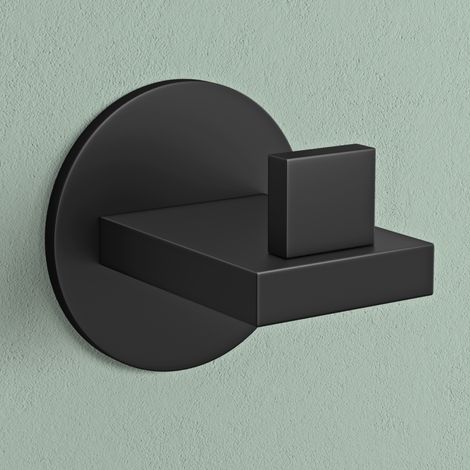 Mai & Mai Kleiderhaken 1 Stück Wandgarderobe Wandhaken aus Edelstahl Garderobenleiste Garderobenhaken 6cm Matt schwarz Stalo-08