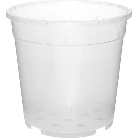 Geli – Pot pour orchidées Phalaenopsis – Transparent, plastique, Ø 17 x H 16 cm