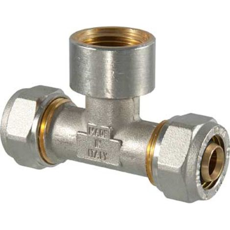 Raccordo a compressione a tee femmina 26 x 3/4 x 26 T.d.m.