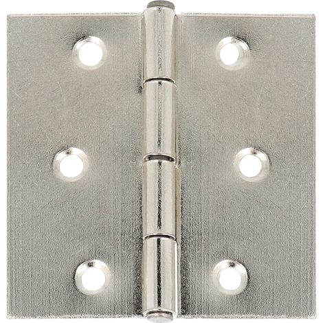 Cerniere quadre con spina fissa in ferro nichelato 30 x 30 mm. 2 pz.