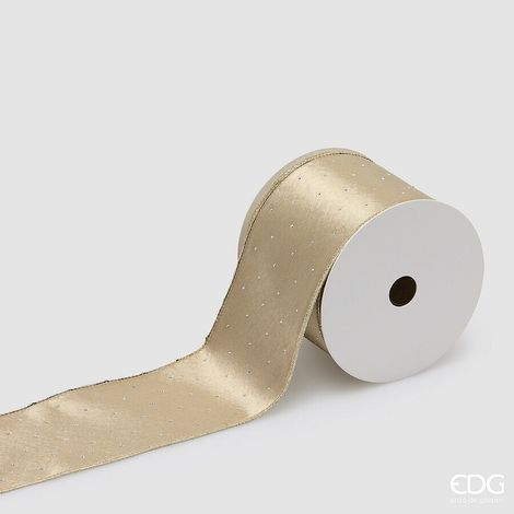 EDG Enzo De Gasperi Nastro Decoglitter Champagne 8,9 cm x 10 m – Decorazione di Natale (1/2)