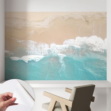 Papier peint adhésif autocollant pour salon chambre à coucher peint imprimé pour mur Vagues murmurantes 104x70 cm (1/5)