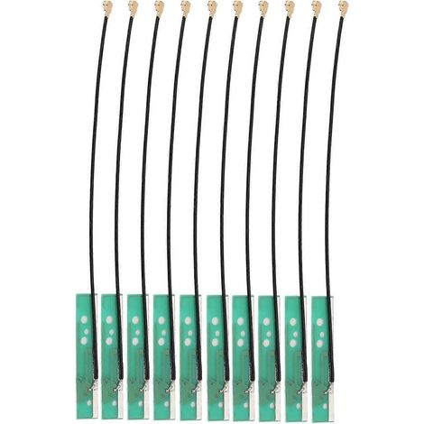 10 Stück integrierte WLAN-Antennen (2,4 GHz und 5,8 GHz Dualband, 3 dBi, IPEX-Schnittstelle) für drahtlose Verbindungen