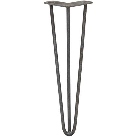 4 Gambe per Tavolo a Forcina SkiSki Legs 71cm Acciaio Naturale 3 Rebbi 10mm (1/5)