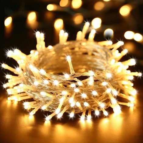 Guirlande Lumineuse de Noël, 20M 200 LED Lumières de Noël Intérieur et Extérieure Électrique 8 Modes Etanche Guirlande Décorative pour Maison Sapin Fenêtre Fête Mariage Patio, Blanc Chaud