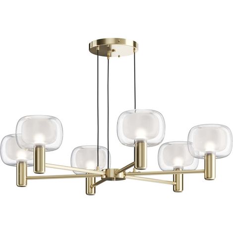 Lampadaire moderne 6 lumières multi bras doré E14 – Finition or – Matériau aluminium – Hauteur 154 cm – Longueur 96 cm – Largeur 96 cm – Maytoni