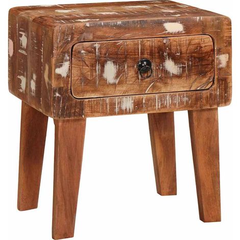 Beistelltisch Braun 40 x 32 x 46 cm Massives upgecyceltes Holz