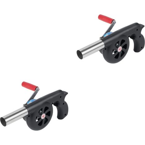 Ensemble de 2 ventilateurs portables Churrasco pour le camping en plein air, souffleur de feu (1/5)