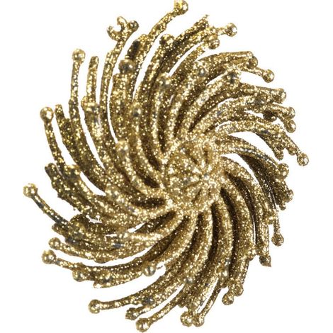 Set di 3 ornamenti dorati glitterati (1/3)