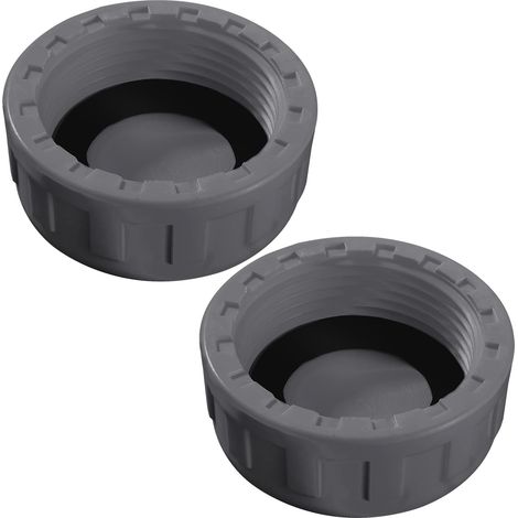 tapones roscados de PVC G1-1/4, tapón para tubería de sifón, conector hembra redondo de PVC con arandela de goma, para sellar juntas en tuberías delgadas, color gris.
