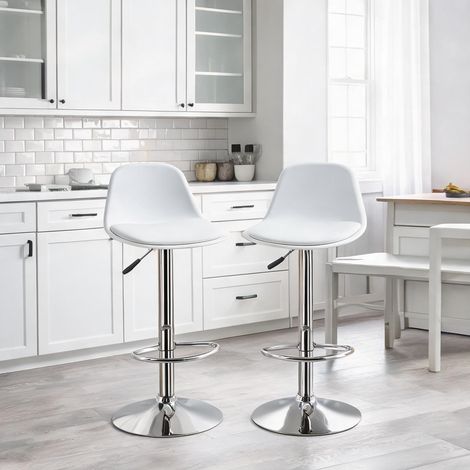 Tabouret de bar weiß en kunstleder 41 x 42 x 104 cm (1/5)