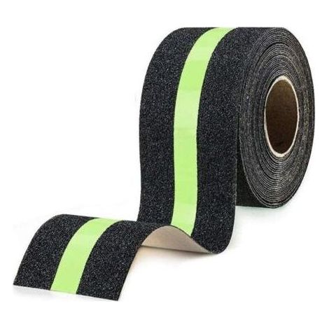 Selbstklebendes Antirutschband, Sicherheitsstreifen für Treppen, Leitern und rutschige Böden, für den Innen- und Außenbereich, mit Leuchtfolie, die im Dunkeln leuchtet, 5 cm x 10 m (1/5)