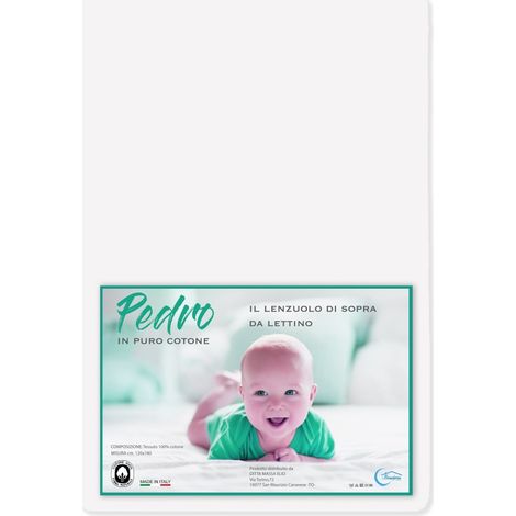 LENZUOLO di sopra PEDRO per lettino BAMBINO TUTTI I COLORI Bianco