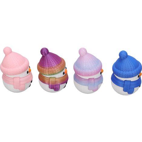 4 Stück 3D-gedruckte Schneemann-Weihnachtsdekoration, niedliche Schneemannfiguren, Heimdekoration, 7 cm (1/5)