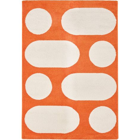 Indoor rug with modern pattern, JOYCE, Orange, 160x120cm