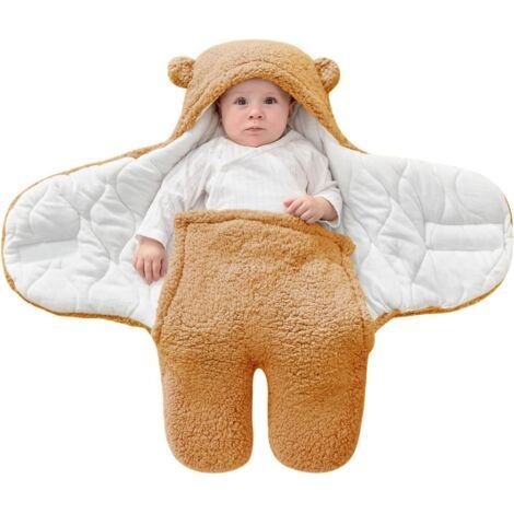 Tigrezy-Coperta per Fasciatura Neonato Unisex, Sacco Nanna a Nido d'Angelo per Puericultura, Sacco per Dormire con Cappuccio S(1-3 Mesi) (1/5)