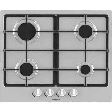 Hisense GM643XF Piano cottura Gas 60 cm 4 Fuochi Griglie Ghisa Accensione Elettronica colore Acciaio Inox (1/6)