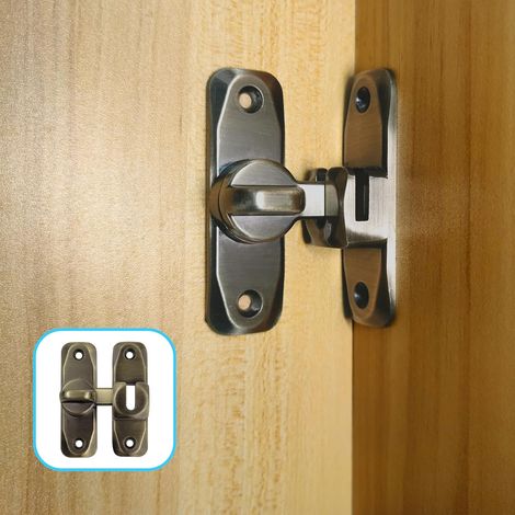 Petit Verrou de Porte Coulissante à 90 Degrés pour Portes IntéRieures Loquet de Portes à Ouverture Double Vintage pour Cuisine, Chambre, Salle d'éTude, Salle de Bain, Armoire (Laiton) (1/5)