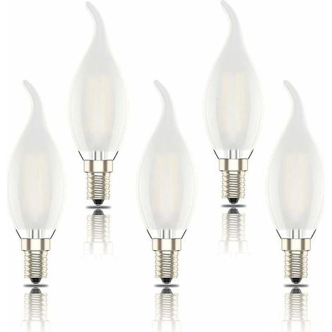 ampoules Led E14 Lot De 5 Ampoules Led E14, Filament Flamme Dpoli, Petite Ampoule  Vis Edison Ses C35, 4 W (quivalent 40 W), Blanc Chaud 2700 K [c