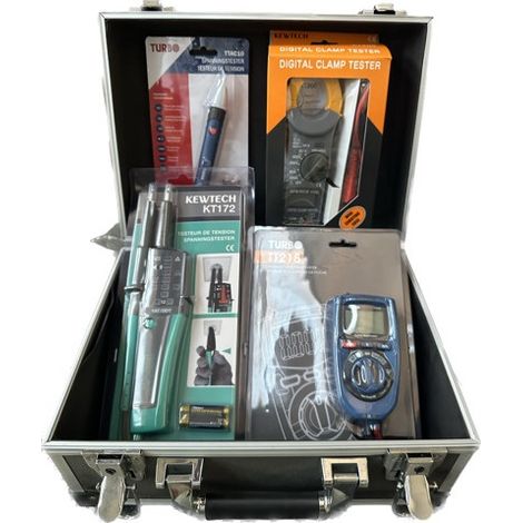 Pack de 4 appareils de mesure – Multimètre TT218 – Pince ampèremétrique KT200 – Testeur de tension KT172 – Indicateur de tension TTAC10 – Turbotronic