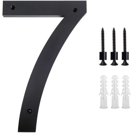 House Number Plaque 10 Inch (7, Black) Modern Door Numbers Sign Plaque Zinc Alloy House Address Numbers (1/5)