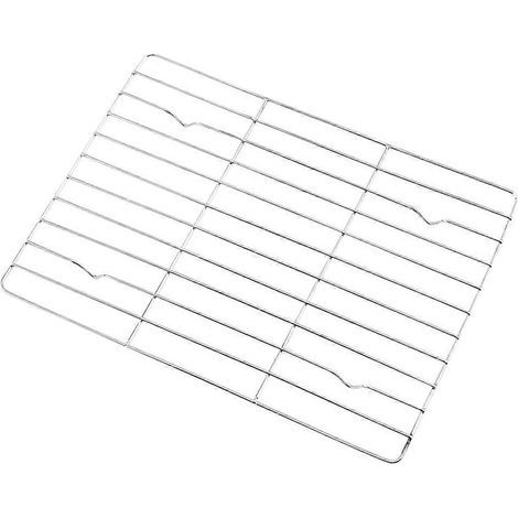 Kühlgitter aus Edelstahl, tragbarer Grillsieb (silber) – 26 x 16 cm – Silber (1/4)