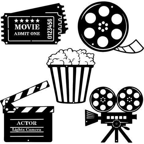 Décoration de Salle de Cinéma Lot de 5 Accessoires de Cinéma Maison, Panneaux Décoratifs