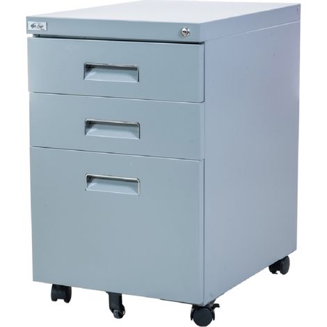 Büro Rollcontainer 3 Schubladen Hängeregistratur abschliessbar PAUL grau Bürocontainer