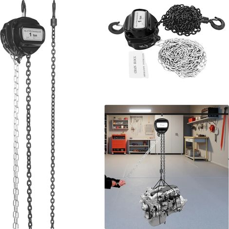 Treuil manuel, capacité de 1000 kg, hauteur de levage de 6 m, 1 Tonne, 6m (1/5)