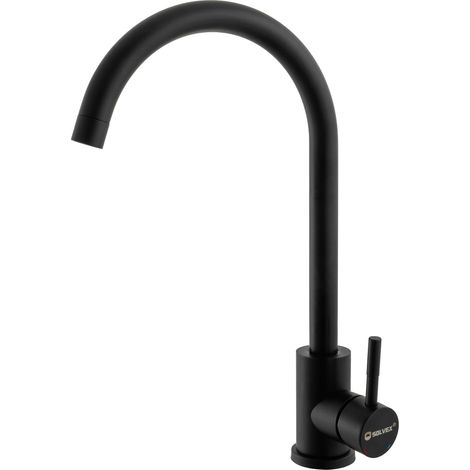 Robinet de Cuisine,Mitigeur Cuisine Chaud et Froid en Acier Inoxydable,Noir Mitigeur Cuisine avec Rotatif à 360° Flexible,Equipé Flexibles Chauds/Froids,SP-10020-N (1/5)