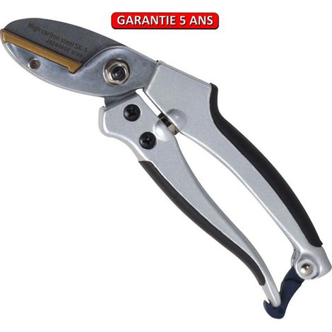Tijeras de podar de aluminio con yunque, ergonómicas y ligeras, corte sobre yunque, calidad de corte OUTILS PERRIN