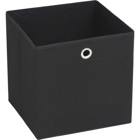 vidaXL Contenitori 4 pz in Tessuto non Tessuto 32x32x32 cm Nero