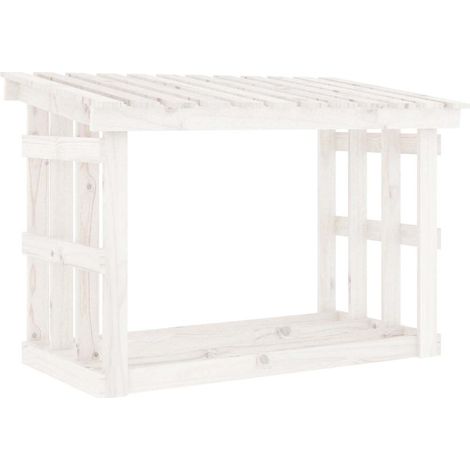 Maison Exclusive - Support pour bois de chauffage Blanc 108x64,5x77 cm Bois de pin (1/5)