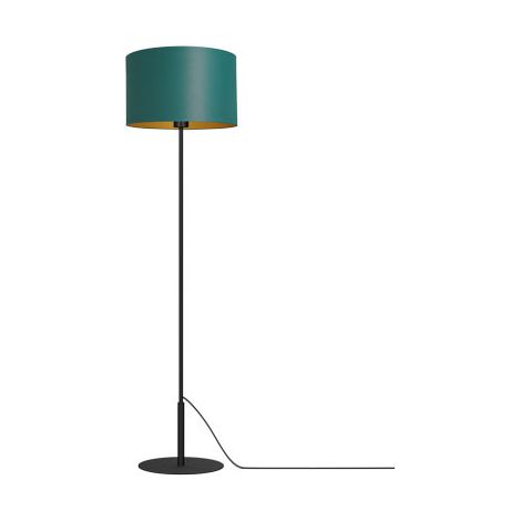 Lampada da terra Arden nera paralume verde E27 15W