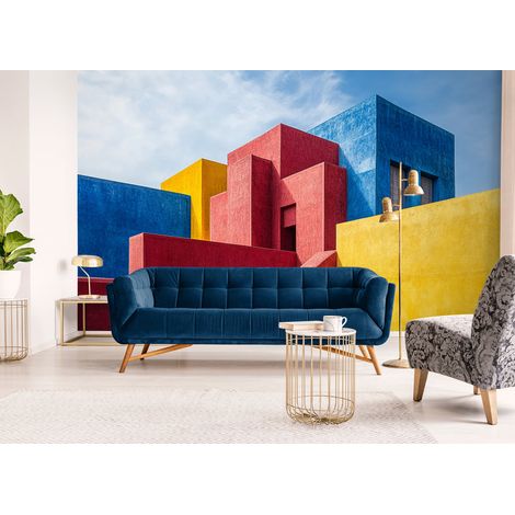 Papier Peint Paysage - Architecture Colorée - 150 x 250 cm (1/2)