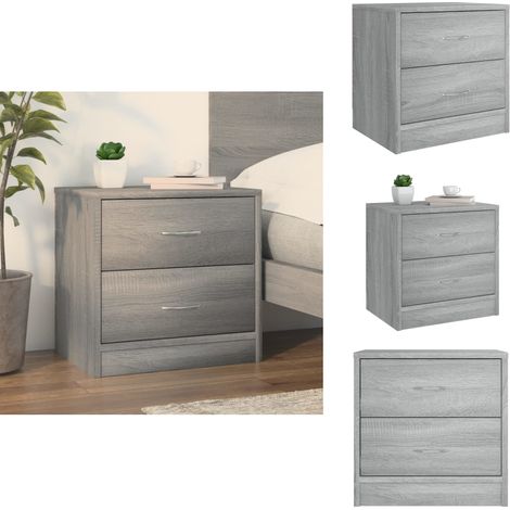 Nachttisch Grau Sonoma 40x30x40 cm Holzwerkstoff - Nachttisch - Grau - Holzmöbel - Wohnraumgestaltung - Sideboard (1/5)