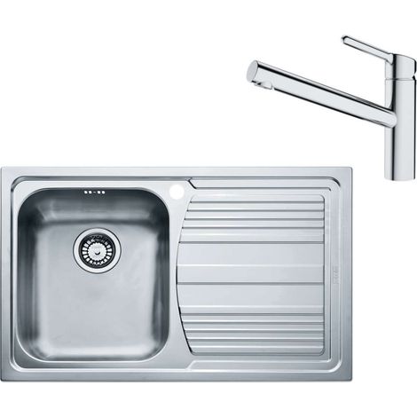 Franke Sets - Set N82, Spülbecken Edelstahl LLX 611/2 und Küchenarmatur FC 3054.031, Edelstahl/Chrom 101.0650.595