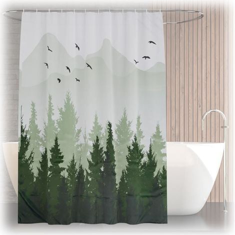 Cortina de ducha 180x200 cm con motivo