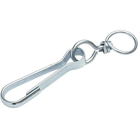 Moschettone simplex nichelato con anello 40 mm
