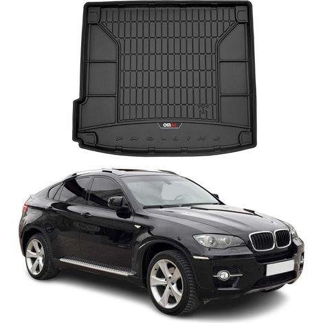 Tapis de Coffre 3D TPE Premium Compatible avec BMW X6 E71 2008-2014 - Bac de Protection de Coffre Intérieur antidérapant Revêtement de Coffre Bords Hauts pour Voiture Noir