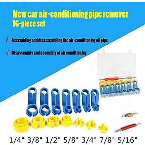 CSPARCV 16-piece tool set for disconnecting the fuel line of the vehicle air conditioning system, replacement compressor, tool set for repairing air conditioning hoses